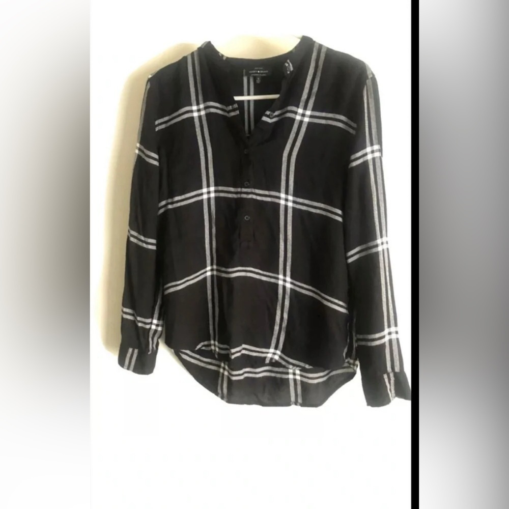 Lucky Brand women’s Plaid Long Sleeve Button Up Top Sz S